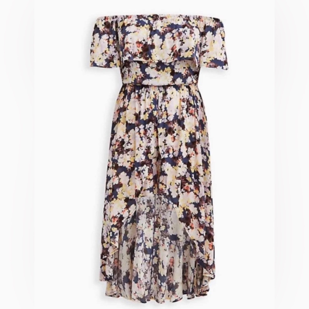 Torrid Floral High Low Romper Dress with Shorts